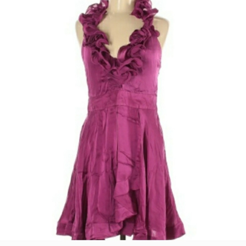 NEW! Bebe Vibrant Rose Red Silk.